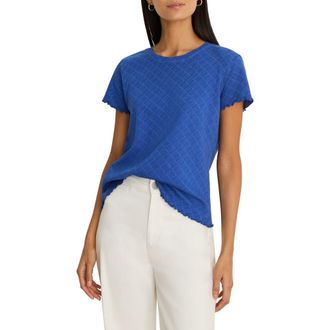 Nic+Zoe Cotton Lace T-Shirt in Neptune at Nordstrom, Size 1 X