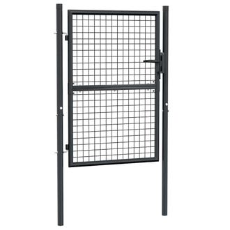vidaXL Vidaxl - Cancello Da Giardino In Rete Di Acciaio Zincato 100x125 Cm Grigio
