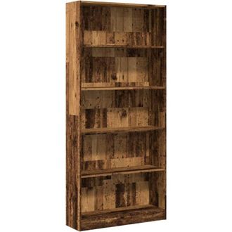 vidaXL Bookcase Old Wood 80x24x176 cm Engineered Wood Vidaxl