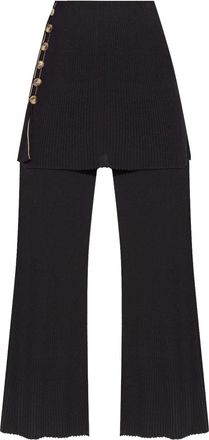 By Malene Birger Bolone skirted wide-leg trousers - women - Recycled Polyamide/Cotton - M - Black