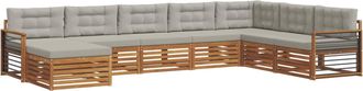 vidaXL Conjunto De Sof&aacute;s De Exterior 8 Uds. Gris Natural Y Claro Vidaxl