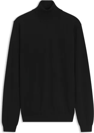 HUGO BOSS Merino wool turtleneck sweater with embroidered logo