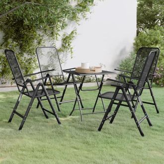 vidaXL 5 Piece Garden Dining Set Expanded Metal Mesh Anthracite vidaXL