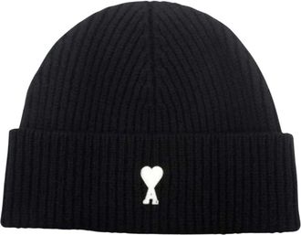Ami Ami de Coeur Beanie - Heren - Accessoires - Zwart - Maat: ONE Size Zijde