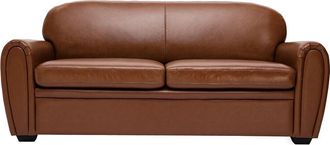 Miliboo Sofá cama 3 plazas de piel marrón club