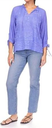 Johnny Was Yiprianne Bonita Blouse In Baja Blue