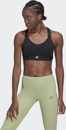 adidas adidas Performance Womens FastImpact Luxe Run High-Support Bra - Black/White Recycled Material - Size XS (A-C)