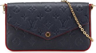 Louis Vuitton Pochette Felicie in pelle Empreinte con monogramma e tracolla 2021-2025 - Blu