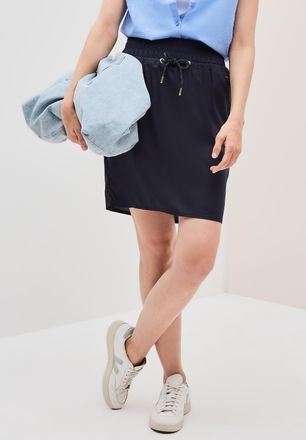 Cecil Minirock CECIL, Damen, Gr. XXL (46), blau (urban dunkelblau), Web, Obermaterial: 100% Viskose, unifarben, normal kniefrei, R&ouml;cke Minirock, mit Kordelz