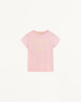 Valentino Printed Cotton T-Shirt Woman PINK XS