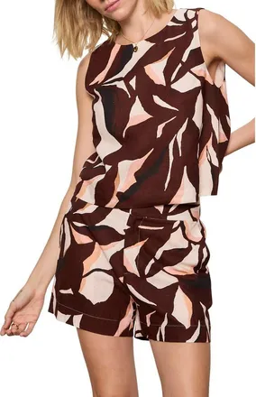 Sanctuary The Desired Print Summer Cotton Crop Top in Desertscape Pink at Nordstrom, Size Xx-Large