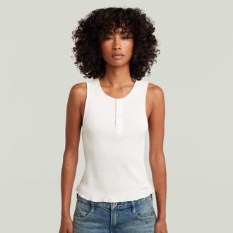 G-Star Slim Henley Tank T-Shirt - Wit - Dames