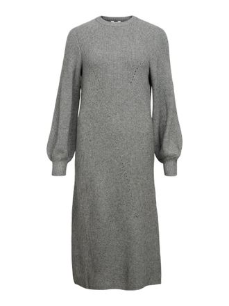 Object Womens Objditte Re L/S Knit Midi Dress Noos, Medium Grey Melange, S
