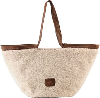 Fredsbruder FREDsBRUDER Leather Shoulder Bag Teddy Layer Tulip Shopper Toffee & Teddy Cream