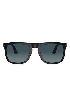 Persol 57mm Polarized Pilot Sunglasses in Black at Nordstrom