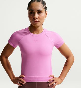 Nike Womens Nike Pro Seamless Dri-FIT T-Shirt in Purple | IM9972-503