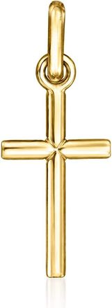 RS Pure by Ross-Simons Italian 14kt Yellow Gold Cross Charm