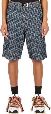 Lanvin Mens Blue Cotton Shorts
