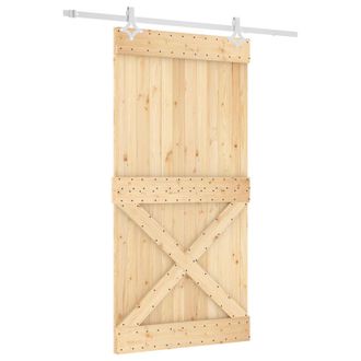 vidaXL Puerta Corredera Natural Y Blanco 100 X 210 Cm Vidaxl