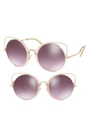 Miu Miu 54mm Round Lens Cat Eye Sunglasses in Peach at Nordstrom Rack
