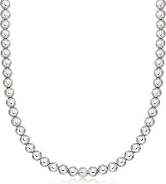 Ross-Simons Italian 8mm Sterling Silver Bead Necklace