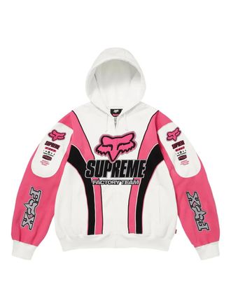SUPREME x Fox Racing zip-up hoodie - unisex - Fabric - S - White
