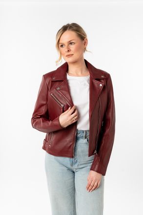 Mauritius Lederjacke MAURITIUS MWPasja, Damen, Gr. L, rot (weinrot), Obermaterial: 100% Schafsleder. Futter: 100% Baumwolle. &Auml;rmelfutter: 100% Polyester, unifar