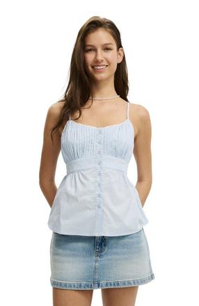 Cotton On Womens Sara Babydoll Cami in Pale Blue at Nordstrom, Size 4