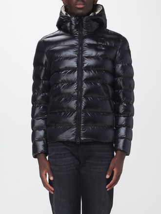 Blauer Water-Repellent Quilted Nylon Hooded Down Jacket with High Collar