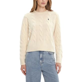Ralph Lauren Truien & Vesten, Dames, Beige, M, Wol, Wool And Cashmere Cable-knit Sweater