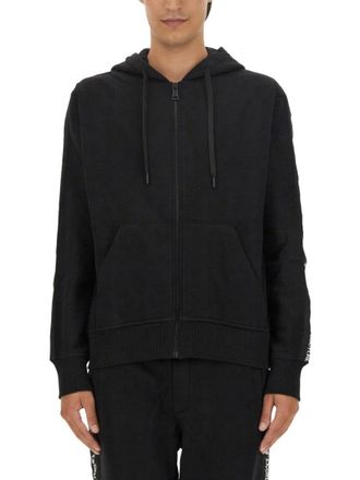 Versace Jeans Couture Full-Zip Hoodie With Adjustable Drawstrings And Subtle Branding