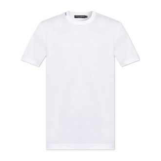 Dolce & Gabbana T-Shirts, male, White, Size: 2XL Round-neck T-shirt