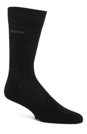 BOSS Matthew 2-Pack Solid Crew Dress Socks in Black at Nordstrom Rack