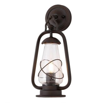 Netlighting Miners 1 Light Outdoor Wall Lantern Light Old Bronze IP44 E14 in Brown