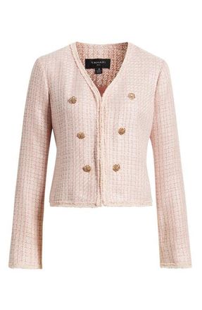 Tahari by ASL Boucl&eacute; Jacket in Slipper Pink at Nordstrom, Size 14