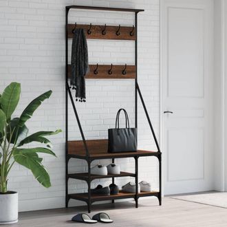vidaXL Vidaxl - Perchero Con Zapatero Roble Marr&oacute;n 80x40x184 Cm Marr&oacute;n