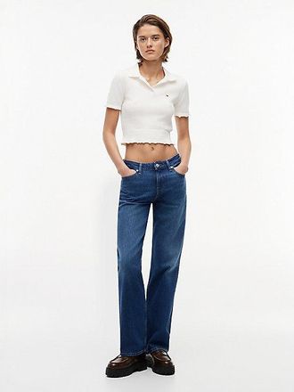 Tommy Hilfiger Whiskered Low Rise Straight Leg Jeans