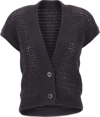 Eleventy Openwork Mouwloze Vest - Dames - Vesten - Grijs - S - Truien & Vesten