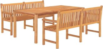 vidaXL Juego De Comedor Para Jard&iacute;n 3 Pzas Madera Maciza De Teca Vidaxl