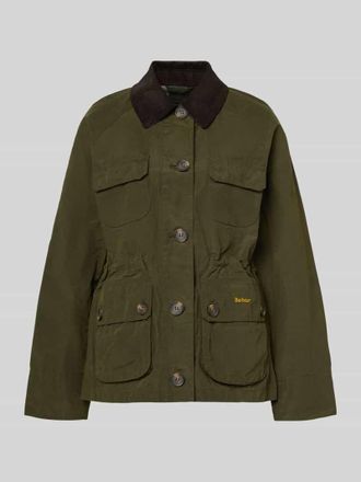 Barbour Regular Fit Funktionsjacke aus reiner Baumwolle Modell CROTON in Oliv, Gr&ouml;&szlig;e 34