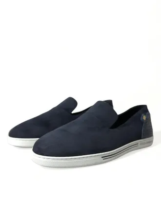 Dolce & Gabbana Suede and Caiman Leather Loafer - Blue