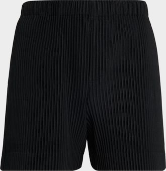 Homme Pliss&eacute; Issey Miyake Mens Monthly Colors July Pleated Pull-On Shorts