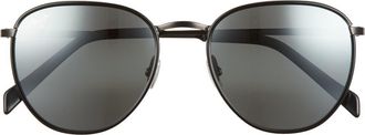 Maui Jim Noni 54mm PolarizedPlus Round Sunglasses in Black Gunmetal/Neutral Grey at Nordstrom