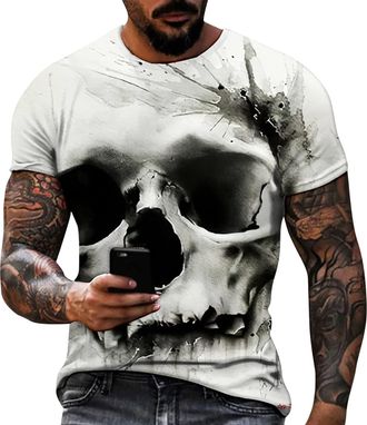 Generic Oversized Tshirts Mens Funny Printing Tshirt Shortsleeves Round Collar Sweatshirts Loose Fit Lightweight Shirts Summer Gym Tops Breathable Comfort Run
