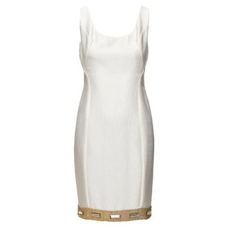 Versace Bead Clear Crystal Embellished Hem Shift Dress