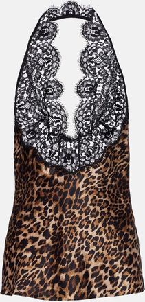 Nili Lotan Teo leopard-print silk satin top