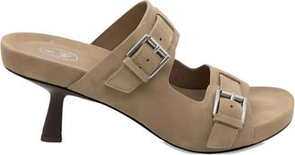 Ash 27,5 mm suède sandalen met dubbele gesp - Bruin