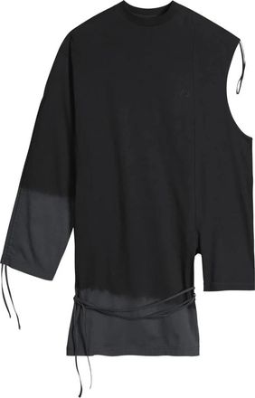Yohji Yamamoto Overhemden, Dames, Zwart, S, Katoen, Dd Cnch Drape T