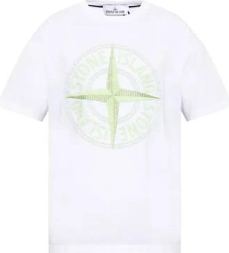 Stone Island Logo Print T-Shirt White 781521580-V0001