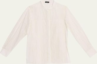 Akris Wave Broderie Anglaise Cotton Voile Blouse